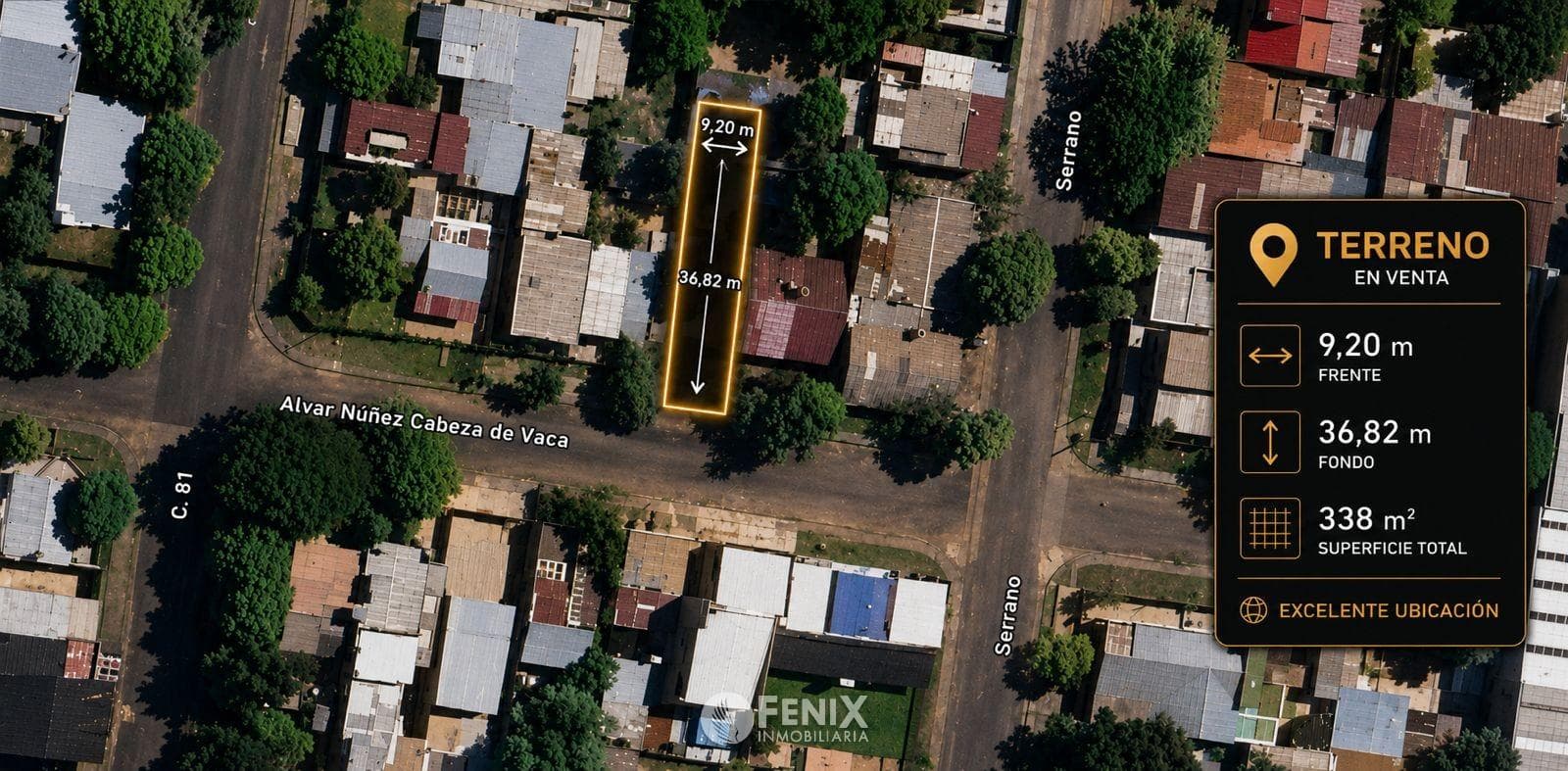 TF823 - TERRENO - 338m2 - ALVAR NÚÑEZ E/ SERRANO Y C. 81