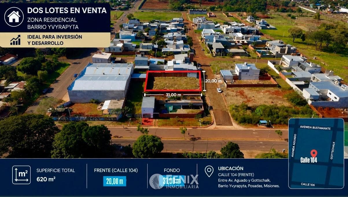 TF889 - TERRENO - 620m2 - B° YVYRÁ PYTÁ, CALLE 104 4749