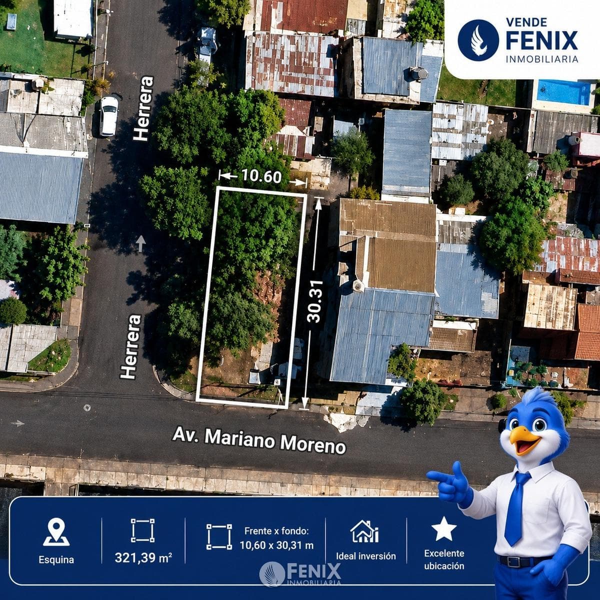 TF891 - TERRENO EN ESQUINA - 320m2 - AV. MARIANO MORENO 2198